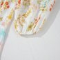 Pink Ric Rac Plaid Floral Print Patchwork Bubble Sleeve Dress