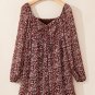 Red Floral Print Sweetheart Neck Shirred Back Mini Dress