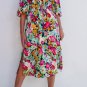 Green Floral Puff Sleeve V Neck Tassel Drawstring Dress