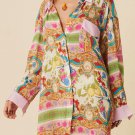 Multicolour Boho Floral Print Buttoned Long Sleeve Shirt Dress