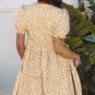 Yellow Floral Short Sleeve V Neck Frilly Tiered Mini Dress