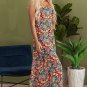 Black Boho Floral Print Thin Straps Sleeveless High Waist Maxi Dress