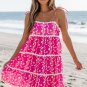Pink Floral Print Ric Rac Patched Sleeveless Mini Dress