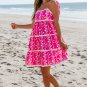Pink Floral Print Ric Rac Patched Sleeveless Mini Dress
