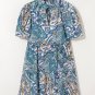 Blue Bohemian Paisley Floral V Neck Short Sleeve Mini Dress