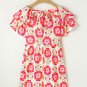 Rose Floral Print Square Neck Lace up Back Ruffled Sleeve Dress