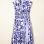Dirty blue Shirred Waist V Neck Sleeveless Floral Print Midi Dress