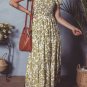 Yellow Boho Floral Smocked Bust Puff Sleeve Tiered Long Dress