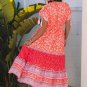 Red Floral Print Tasseled Tied Sleeve Empire Waist Maxi Dress