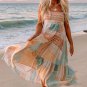 Multicolor Boho Patchwork Print Square Neck Sundress