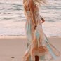 Multicolor Boho Patchwork Print Square Neck Sundress