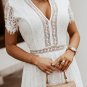 White Blue Fill Your Heart Lace Maxi Dress