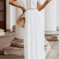 White Blue Fill Your Heart Lace Maxi Dress