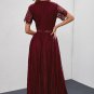 Fiery Red Blue Fill Your Heart Lace Maxi Dress