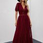 Fiery Red Blue Fill Your Heart Lace Maxi Dress