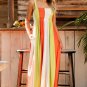 Green Color Block Shirred High Waist Fit and Flare Maxi Dress