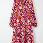 Purple Collared Tiered Flowy Long Dress