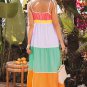 Multicolour Self-tie Straps High Waist Flowy Maxi Dress with Pockets