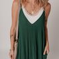 Duffel Green Spaghetti Straps Pocketed Slouchy Maxi Dress
