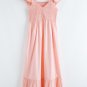 Pink Flutter Sleeve Smocked Bodice High Waist Ruffle Maxi Dress