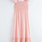 Pink Flutter Sleeve Smocked Bodice High Waist Ruffle Maxi Dress