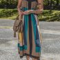 Brown Retro Geometric Printed Y Back Sleeveless Dress