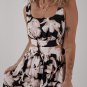 Black Floral Cutout Square Neck Knot Back Sleeveless Maxi Dress