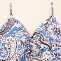 Blue Paisley Print Twist Detail Smocked Back Spaghetti Straps Long Dress