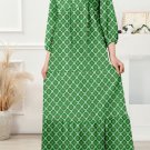 Multicolor Boho Printed Half Sleeve Maxi Dress