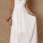 White Spaghetti Straps High Waist Elegant Long Dress