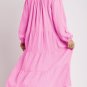 Bonbon Solid Collared V Neck Tiered Loose Fit Midi Dress