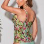 Multicolor Sleeveless Floral Tankini Set