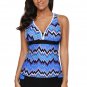Blue Tone Multicolor Two Pieces Tankini Set
