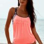 Pink Printed Lined Tankini Swimsuit