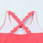Pink Scalloped Criss Cross High Waist Bikini