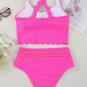 Rose Scalloped Criss Cross High Waist Bikini