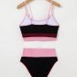 Burgundy Color Block High Waisted Sexy Bikini Set