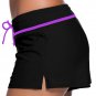 Violet Strap Trim Black Women Swim Boardshort