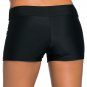 Black Wide Waistband Swimsuit Bottom Shorts