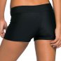 Black Wide Waistband Swimsuit Bottom Shorts