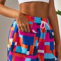 Rose Geometric Printed Drawstring Waist Beach Shorts with Pockets