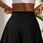 Black Solid Color High Waist Wide Leg Swim Bottom