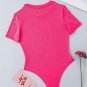Rose Rhinestone Allover Round Neck Short Sleeve Bodysuit