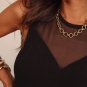 Black Mesh Patchwork Sleeveless Bodysuit