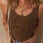 Brown Leopard Printed Sleeveless Scoop Neck Bodysuit