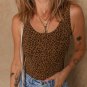 Brown Leopard Printed Sleeveless Scoop Neck Bodysuit