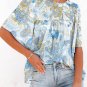 Sky Blue Paisley Print Wide Sleeves Loose Blouse