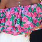 Rose Floral Off-Shoulder Tiered Ruffle Blouse