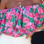 Rose Floral Off-Shoulder Tiered Ruffle Blouse