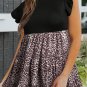 Black Ruffle Sleeve Bodice Leopard Splice Blouse